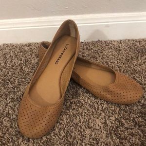 Leather Lucky Brand Round Toe Ballet Flats